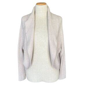 White House‎ Black Market Size M Oatmeal Tan Cashmere Blend Rib Cocoon Cardigan
